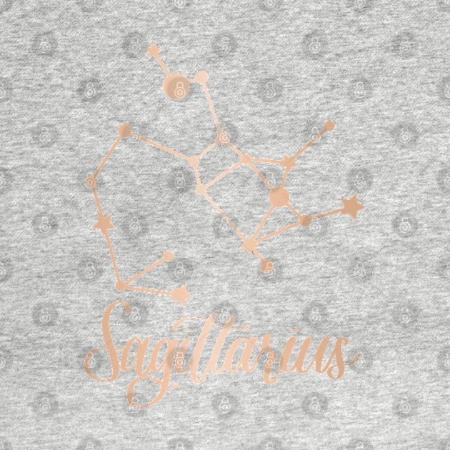 Sagittarius Zodiac Constellation in Rose Gold by Kelly Gigi